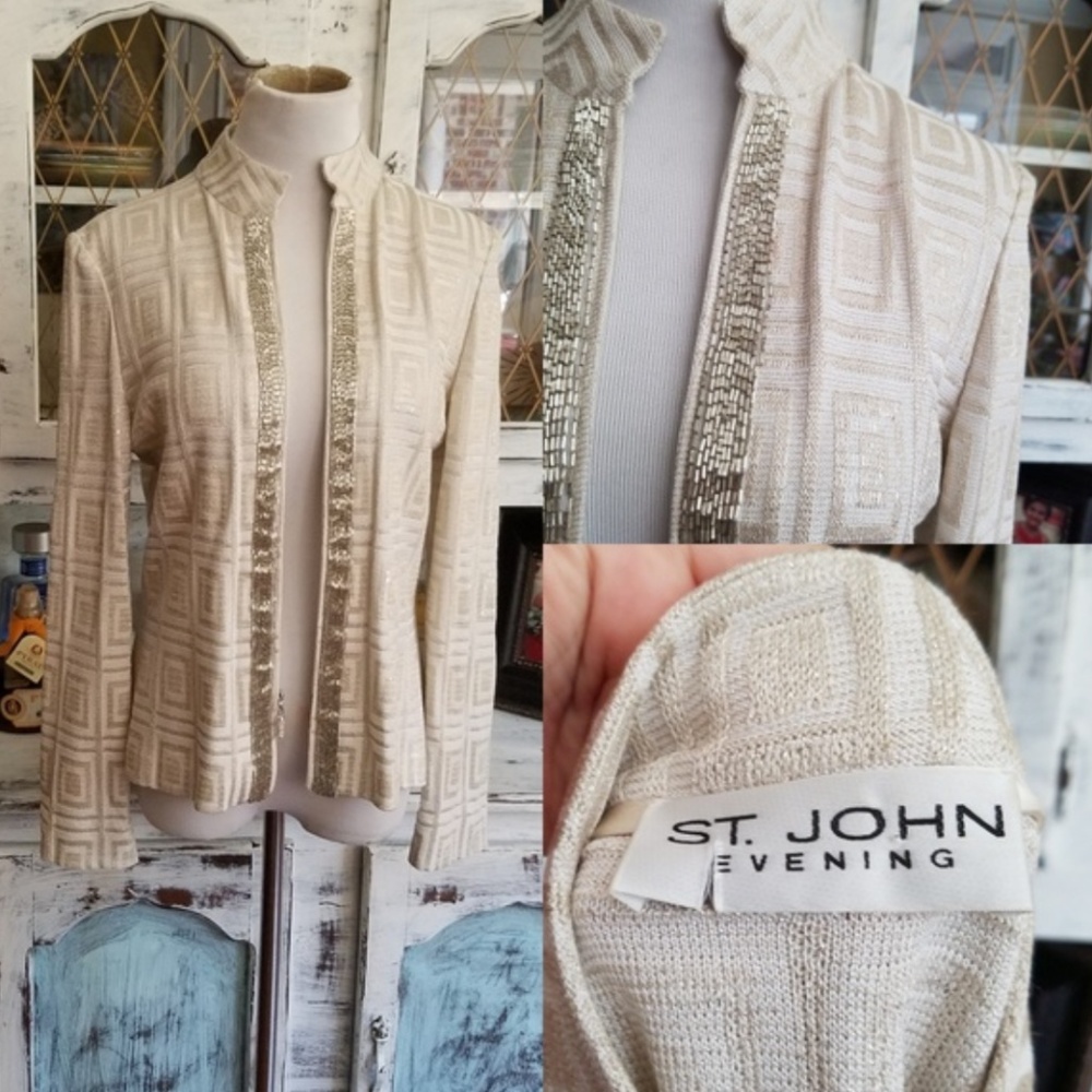 St. John Evening sequin evening coat cardigan